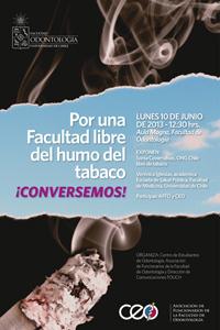 Afiche promocional del Foro "Por una Facultad libre del humo del tabaco", del año 2013